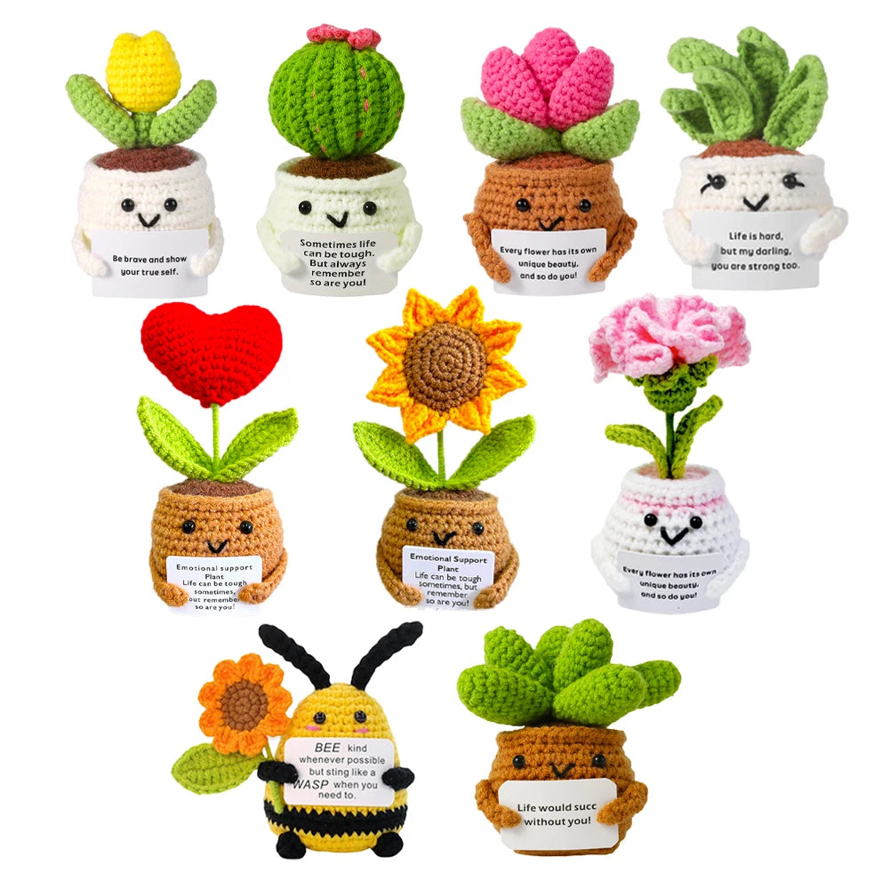 Hand-Stitched Positive Flower Plush | Home & Office Decor