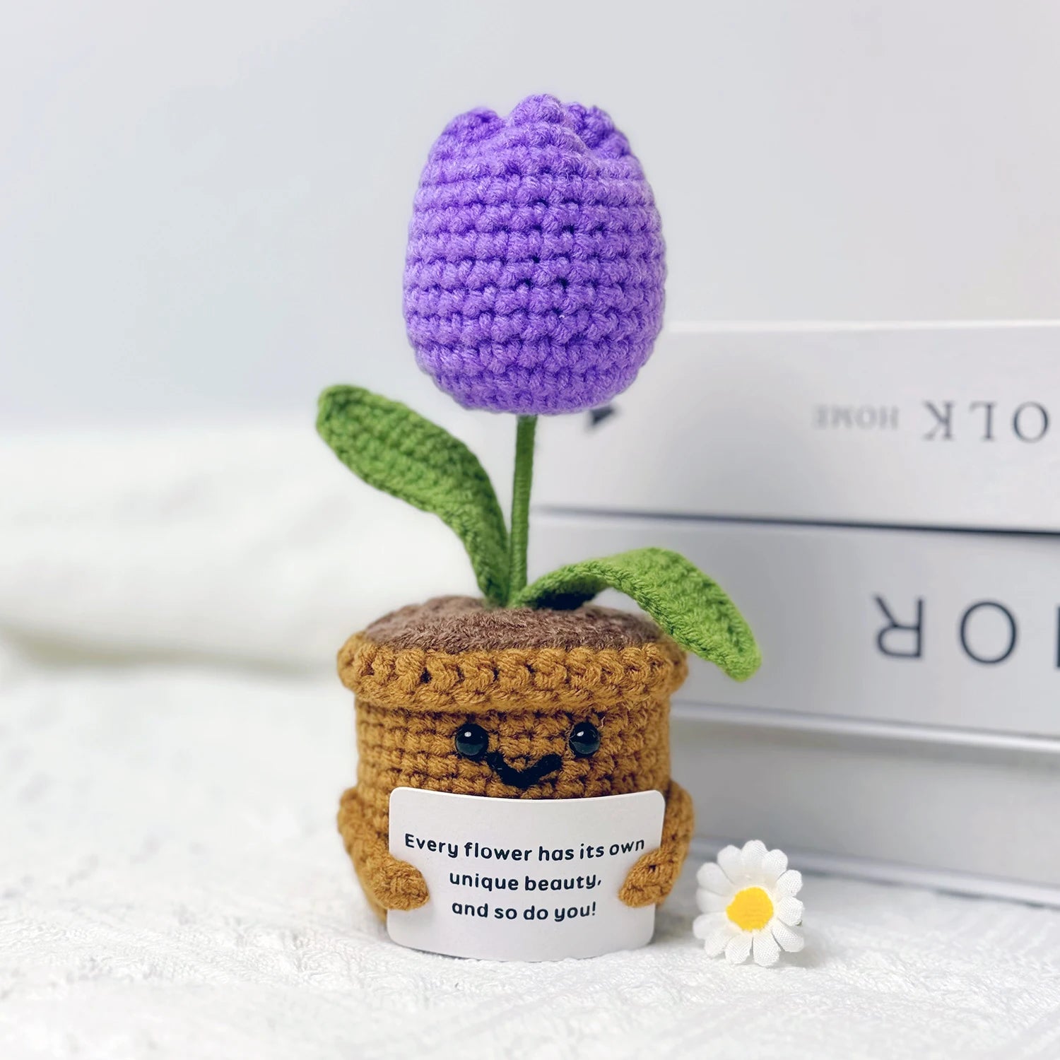 Hand-Stitched Positive Flower Plush | Home & Office Decor